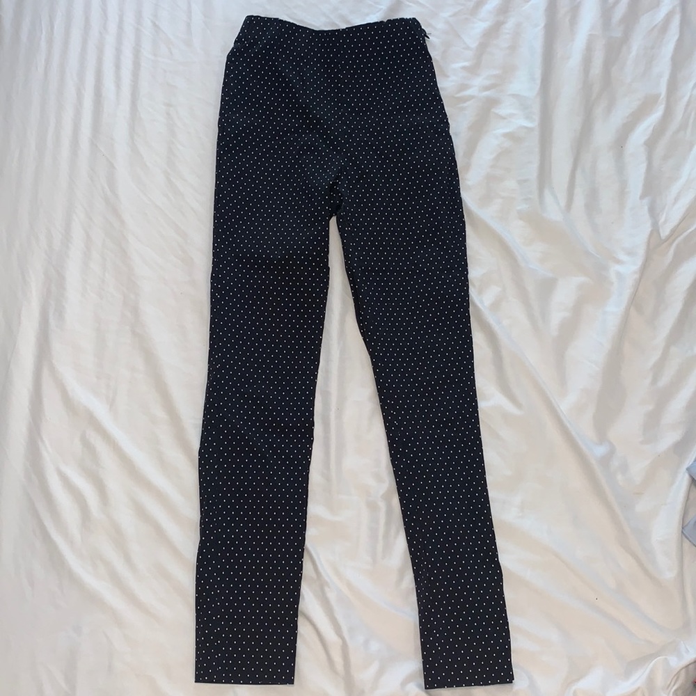 High waisted, polka dot, straight leg pant